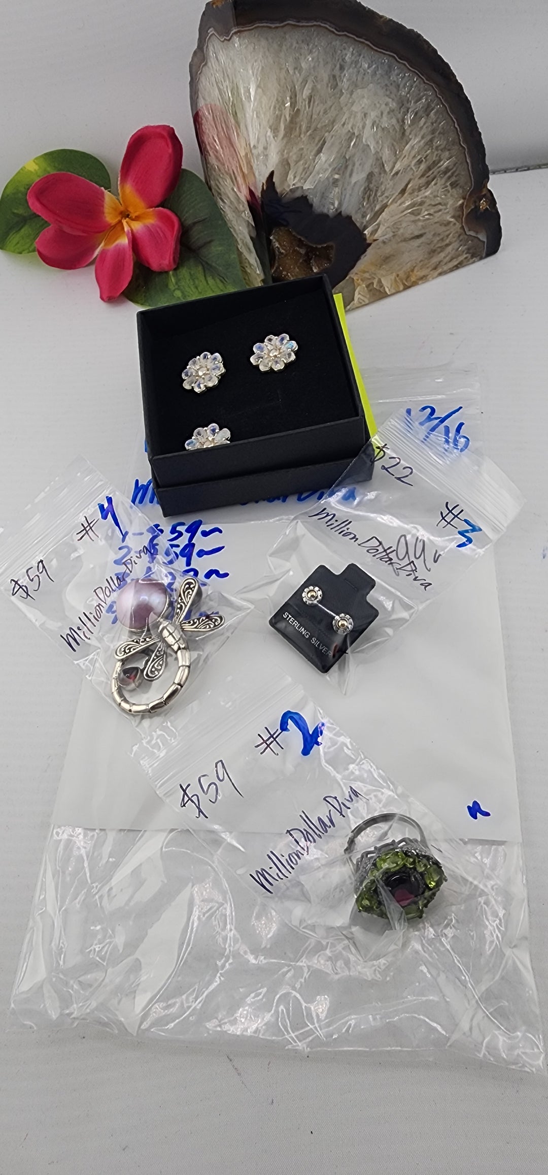 PM SHOW 48HR - RESERVED FOR: MillionDollarDiva - 12/16/2025 tiktok Live Show - 4 Sterling Silver Items