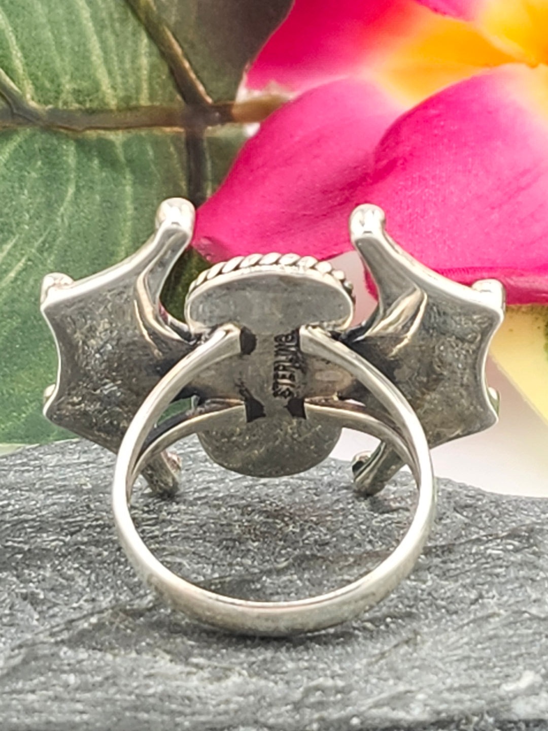 Kingman Turquoise and 925 Sterling Silver Spider Ring - Size 9