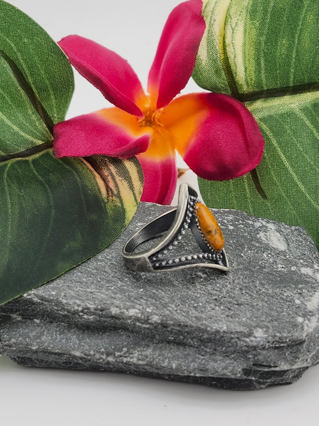 Oxidized Marquee Bumblebee Jasper Ring Size 7
