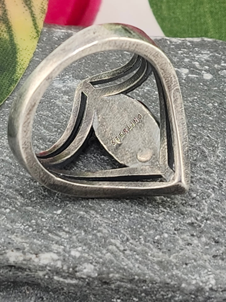 Oxidized Marquee Bumblebee Jasper Ring Size 7.25