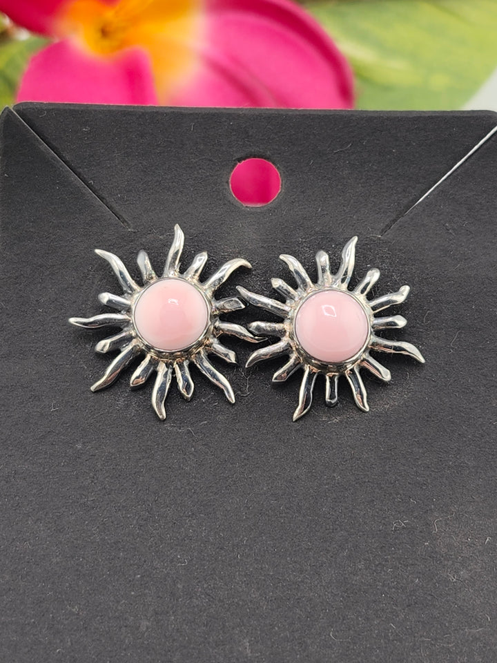 Queen Conch Sun Stud 925 Sterling Silver Earrings