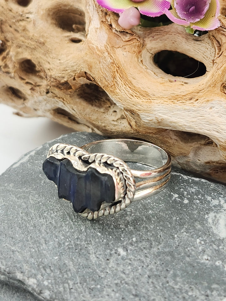 Blue Labradorite Bat Ring Size 11