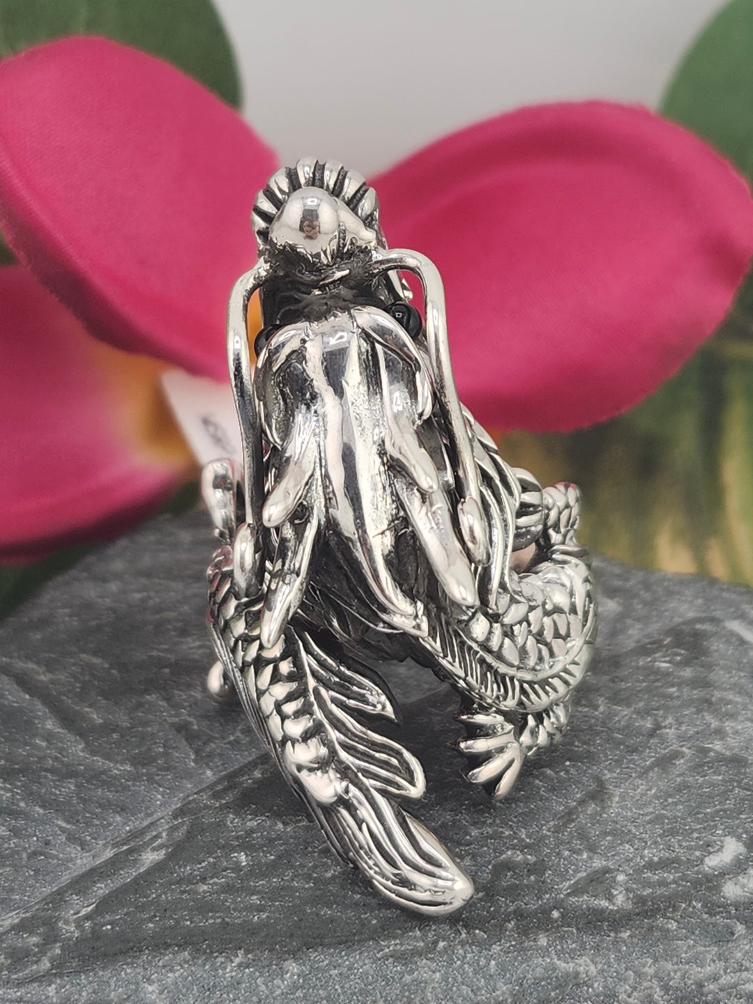 Designer SOMS 925 Sterling Silver Dragon Ring - Adjustable