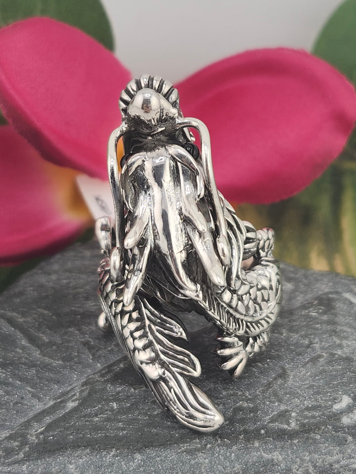 Designer SOMS 925 Sterling Silver Dragon Ring - Adjustable