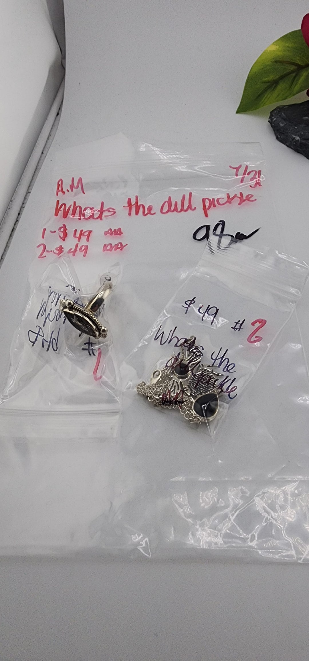 AM SHOW 48HR - RESERVED FOR: What's the dill pickle - 7/31/2025 FL tiktok Live Show - 2 Sterling Silver Items