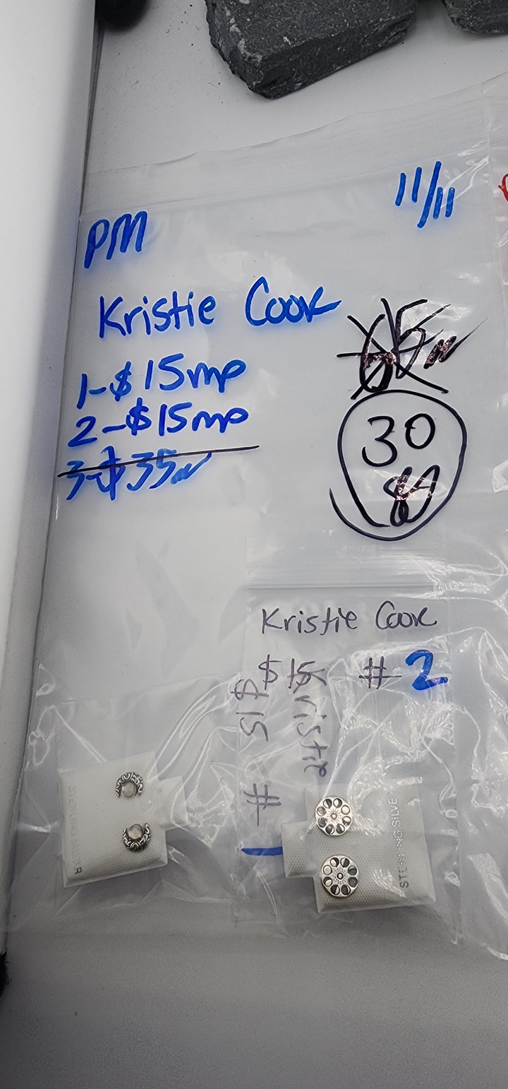 PM SHOW 48HR - RESERVED FOR: Kristie Cook - 11/11/2025 tiktok Live Show - 2 Sterling Silver Items