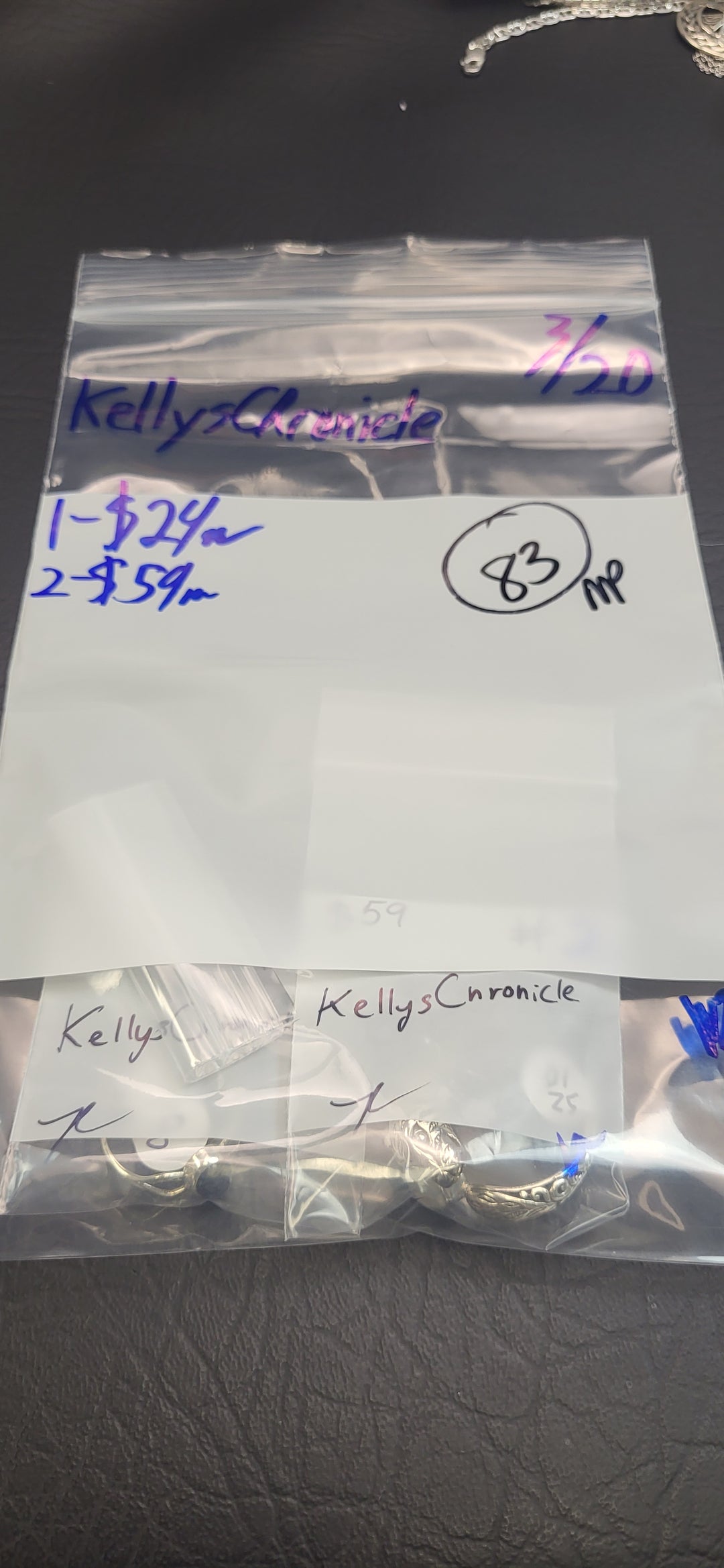 RESERVED FOR: KellysChronicle - 3/20/2025 Live Show - 2 Sterling Silver Items