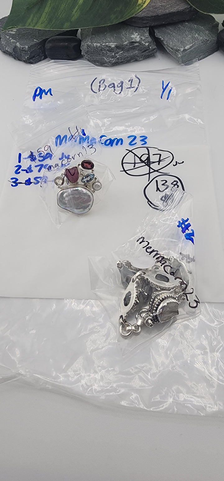 PM SHOW 48HR - RESERVED FOR: mermacorn23 (Bag 1) - 1/1/2026 tiktok Live Show - 2 Sterling Silver Items