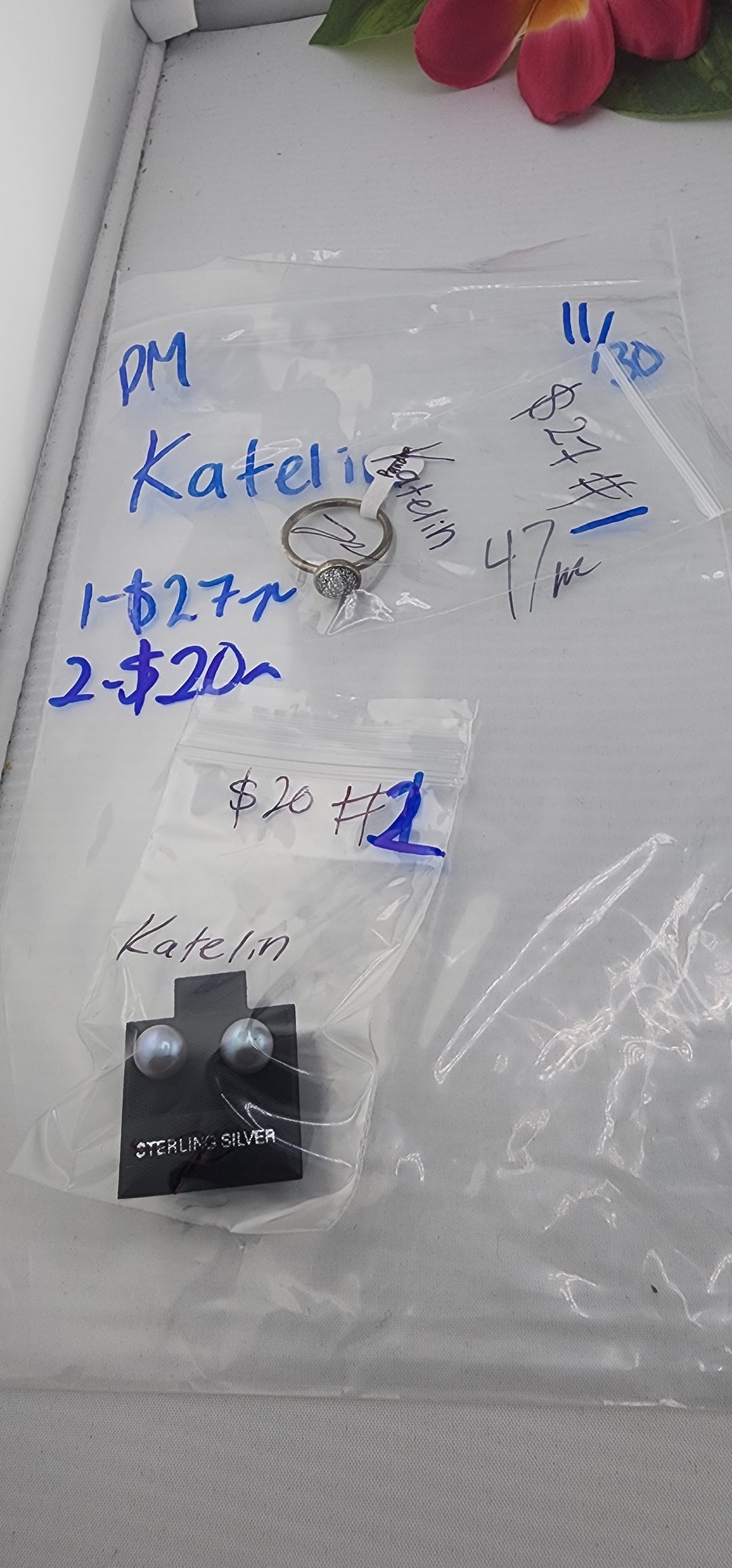 PM SHOW 48HR - RESERVED FOR: Katelin - 11/30/2025 tiktok Live Show - 2 Sterling Silver Items