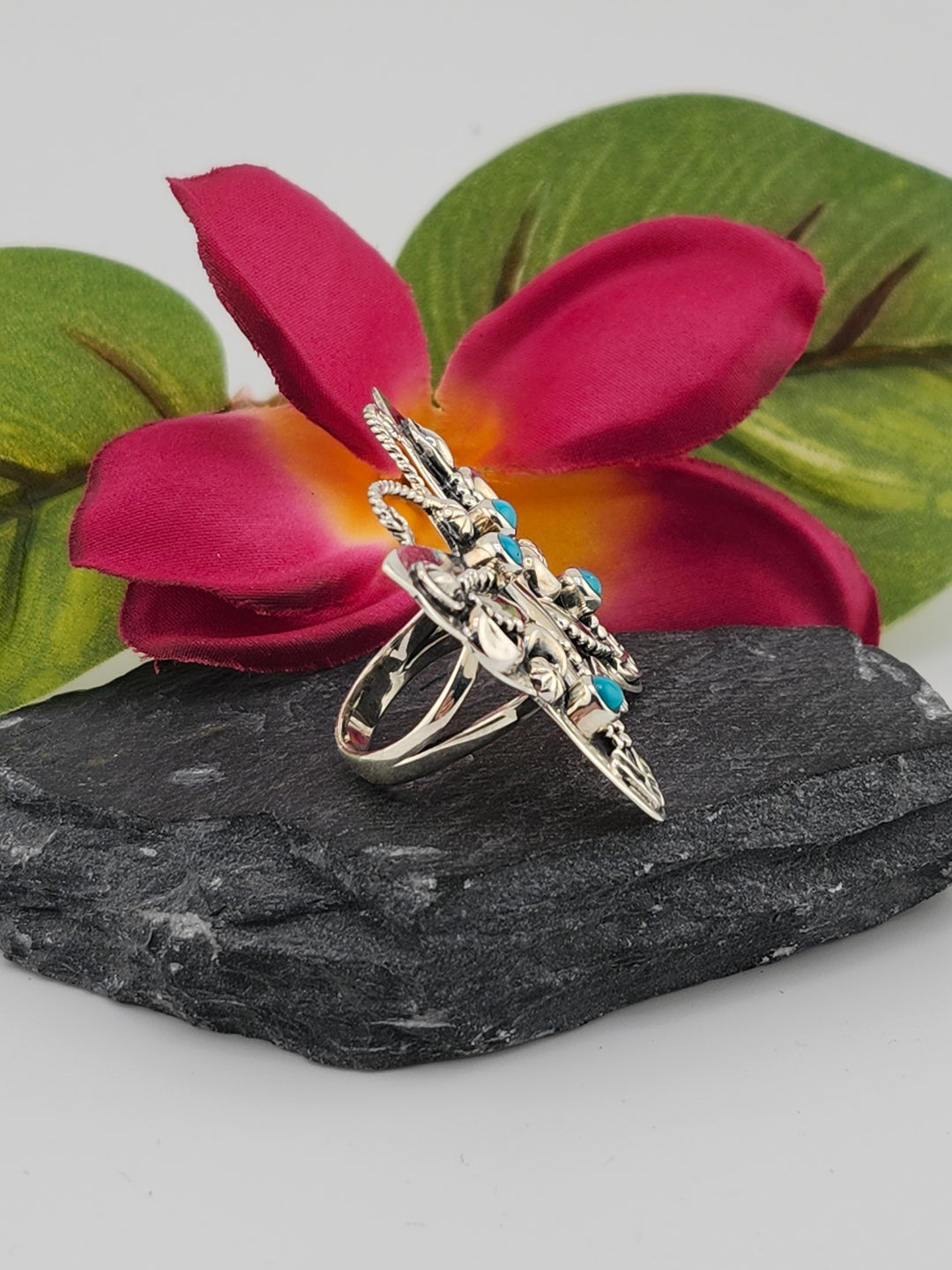 Turquoise Butterfly Ring Size 6