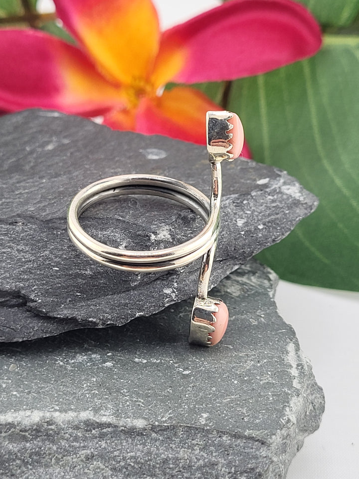 2 Stone Queen Conch Ring Size 8.25