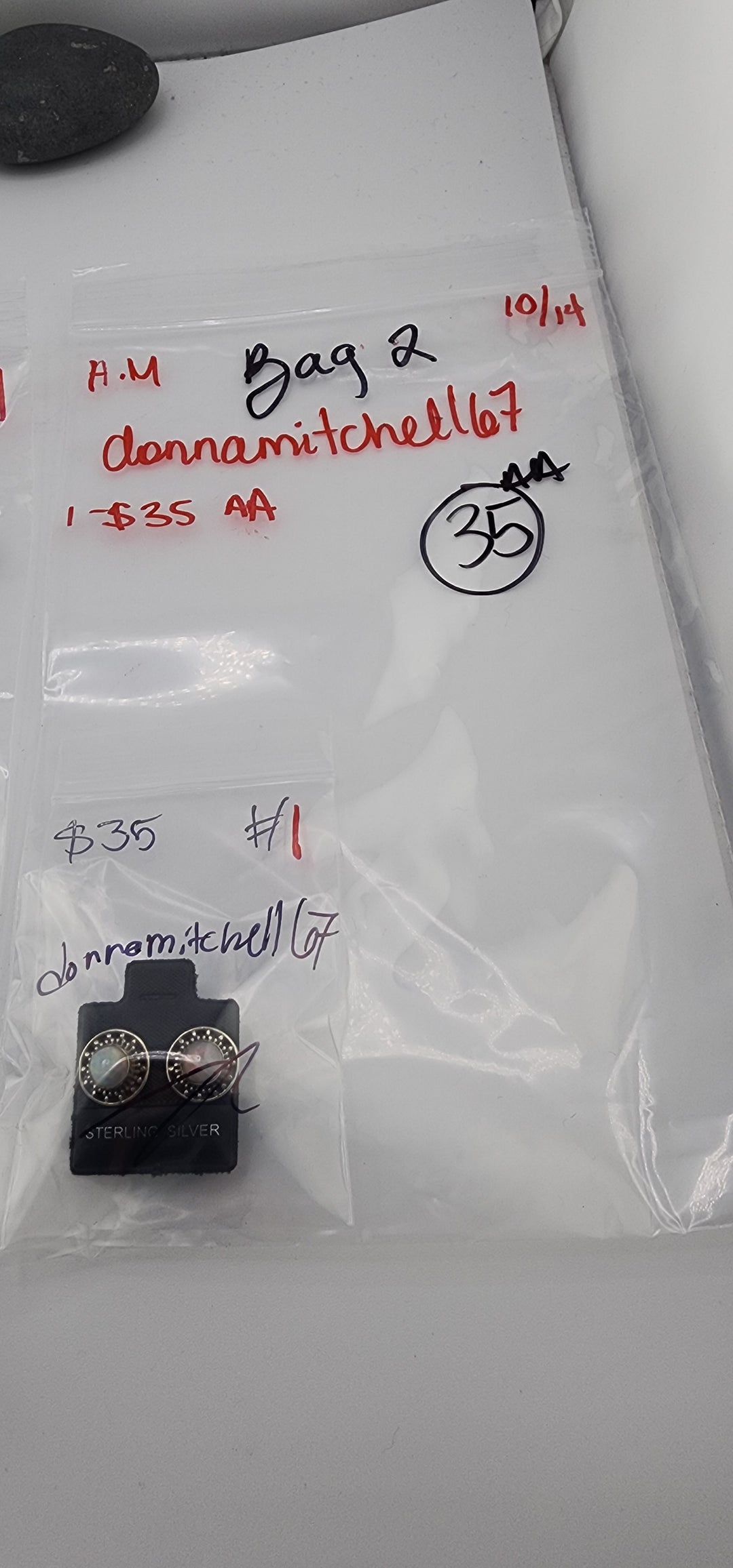 AM SHOW 48HR RESERVED FOR: donnamitchell67 (Bag 2) - 10/14/2025 FL tiktok Live Show -  1 Sterling Silver Items