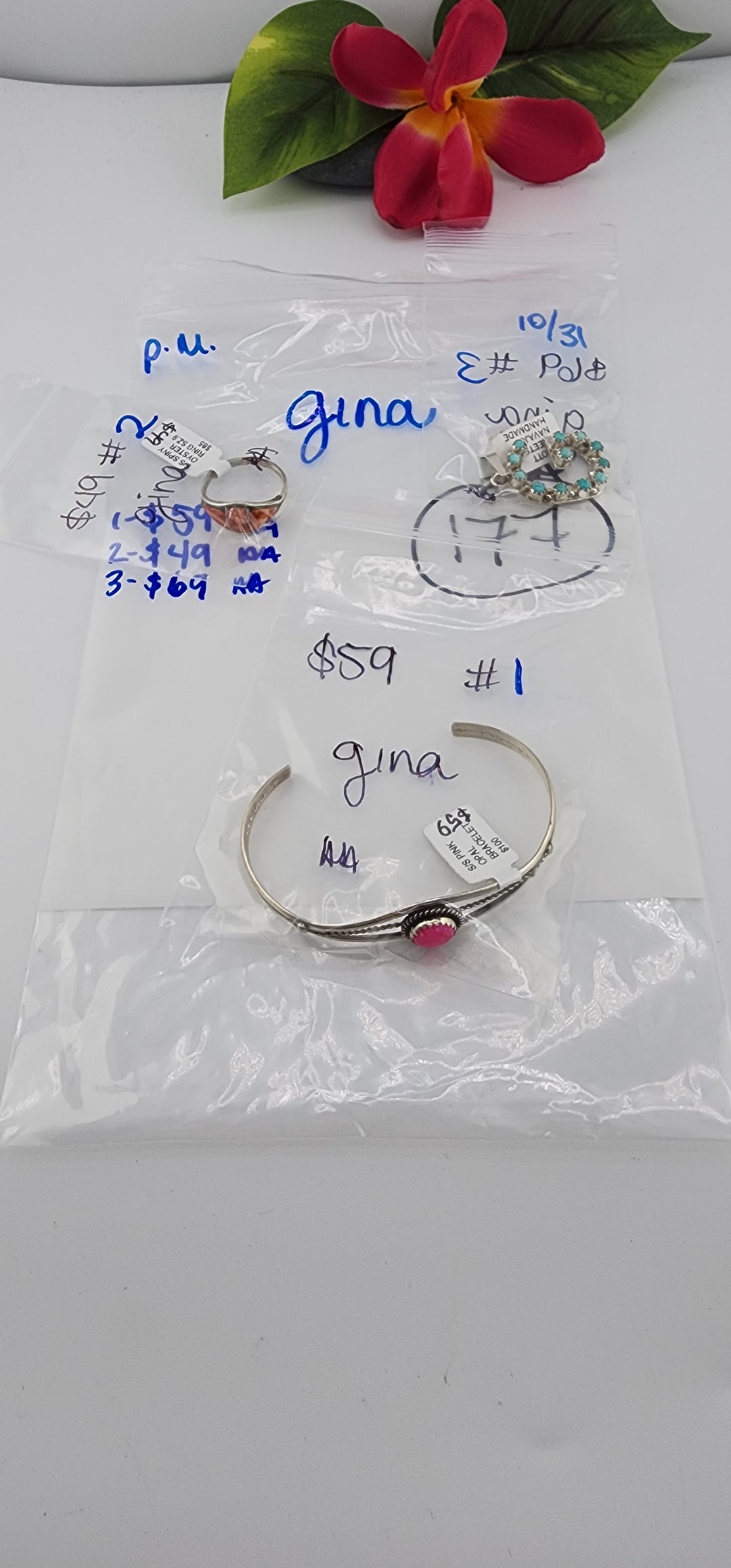 PM SHOW 48HR - RESERVED FOR: gina - 10/31/2025 FL tiktok Live Show - 3 Sterling Silver Items