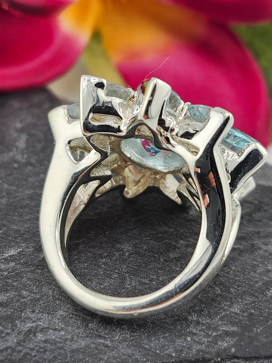 Cluster Topaz Ring Size 5.75