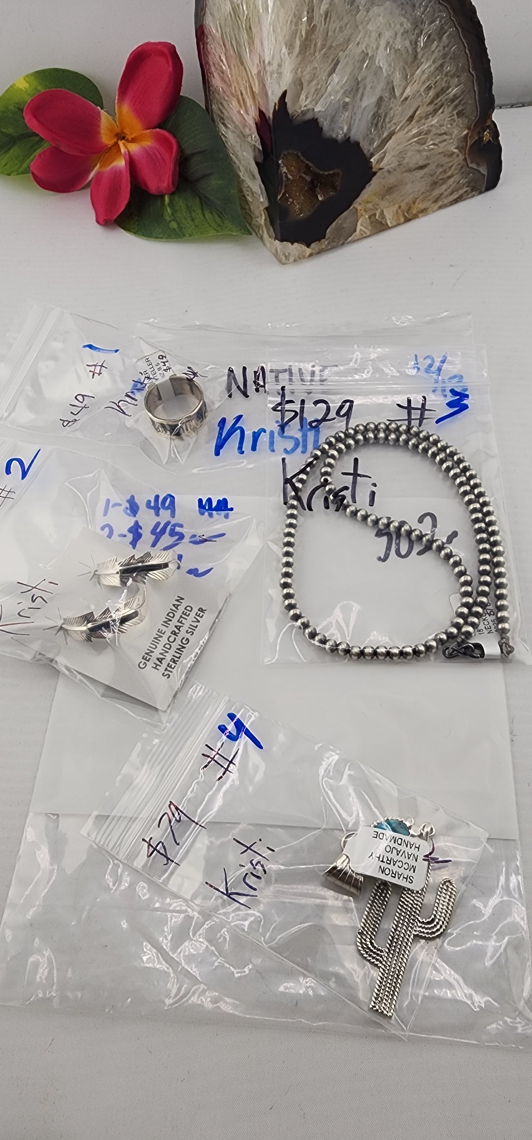 PM NATIVE SHOW 48HR - RESERVED FOR: Kristi - 12/13/2025 tiktok Live Show - 4 Sterling Silver Items