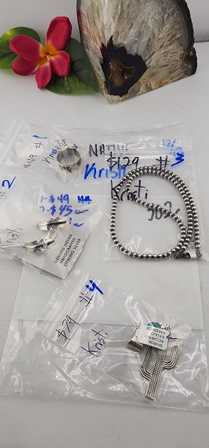 PM NATIVE SHOW 48HR - RESERVED FOR: Kristi - 12/13/2025 tiktok Live Show - 4 Sterling Silver Items