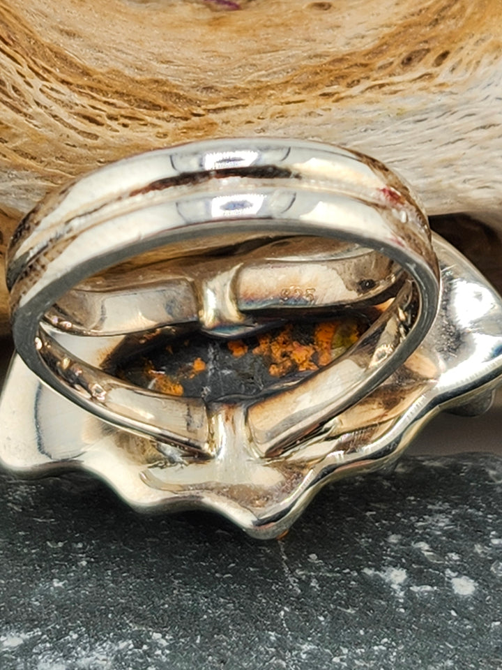 Bumblebee Jasper Bat Ring Size 6