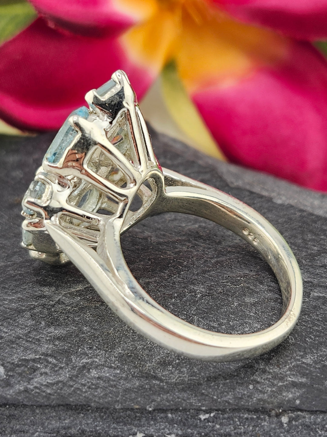 Cluster Topaz Ring Size 9.5