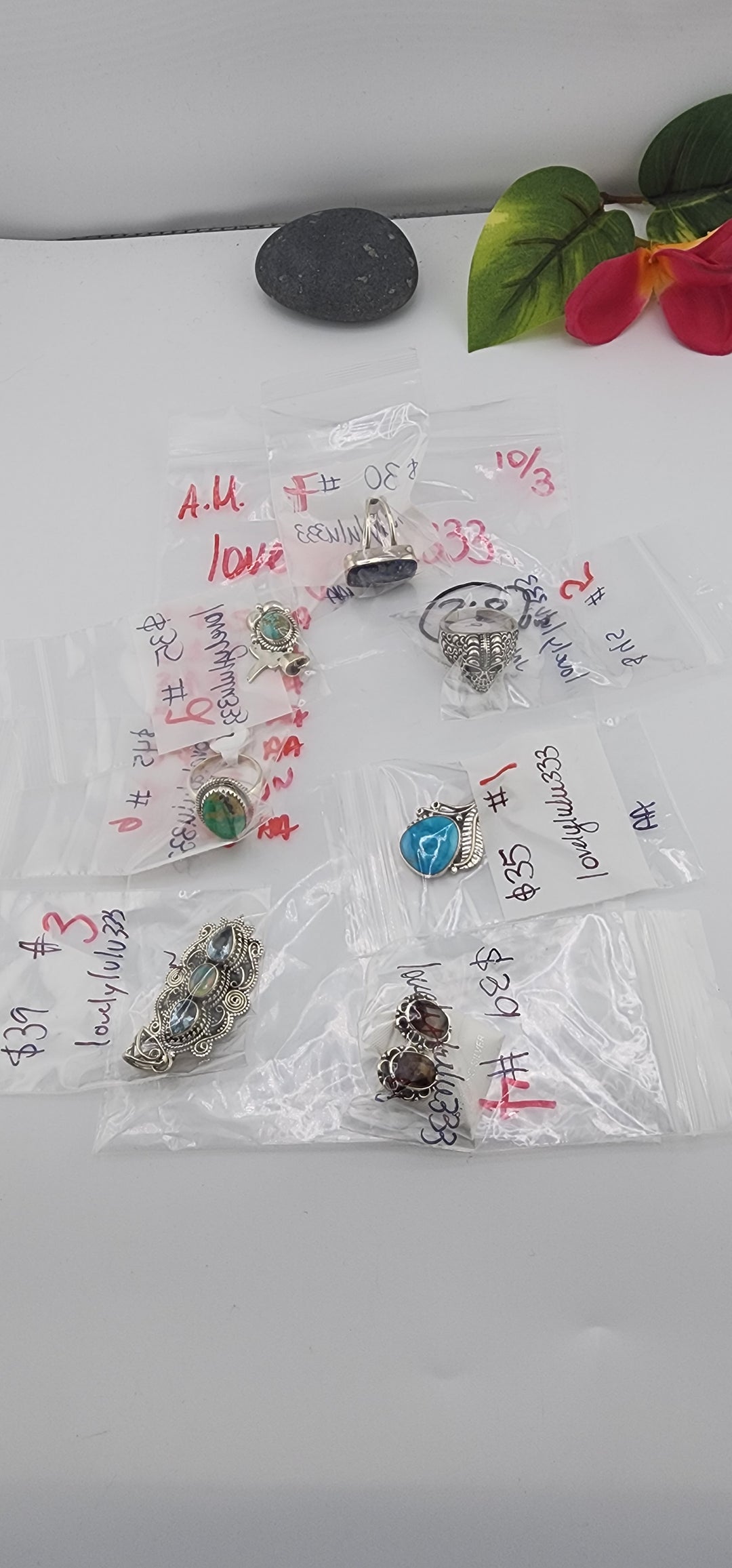 AM SHOW 48HR RESERVED FOR:  lovelylulu333- 10/3/2025 FL tiktok Live Show -7 Sterling Silver Items