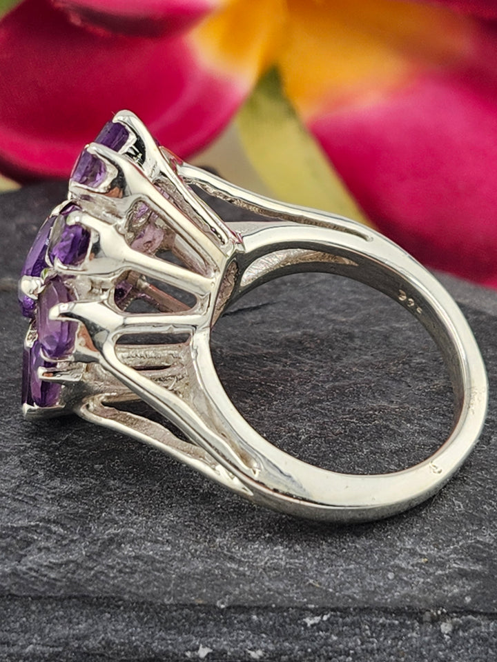 Cluster Amethyst Ring Size 7