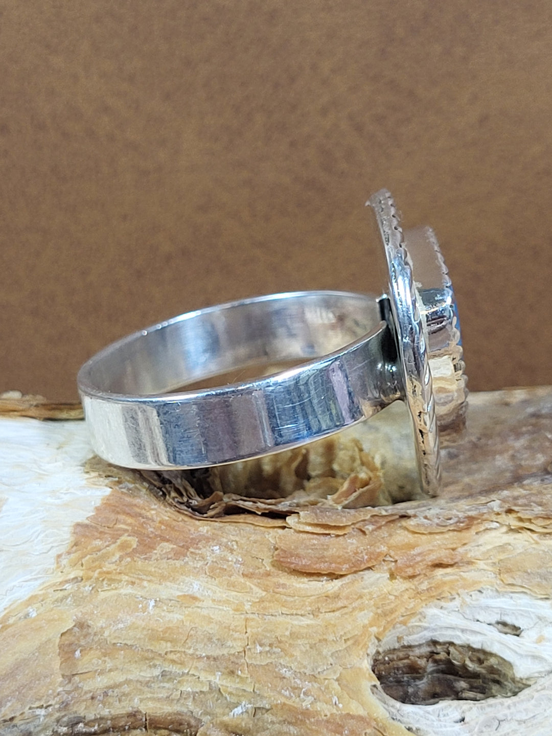 Natural Australian Opal Doublet 925 Sterling Silver Ring - Size 10 1/4