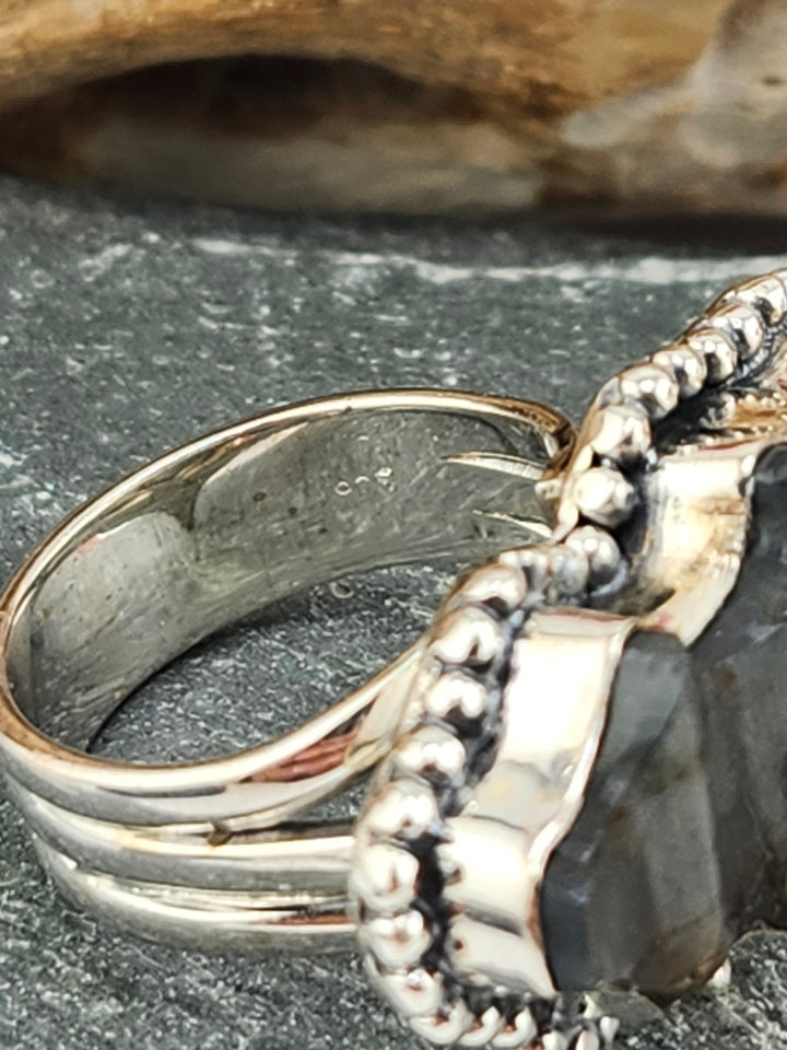 Purple Labradorite Bat Ring Size 5