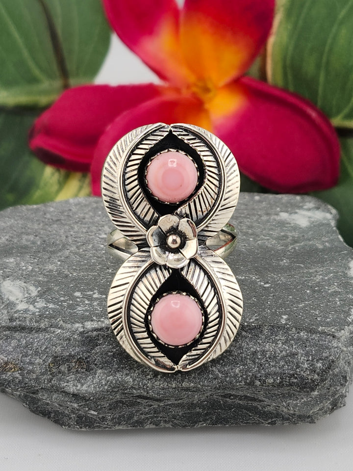 2 Stone Queen Conch Ring Size 10.25