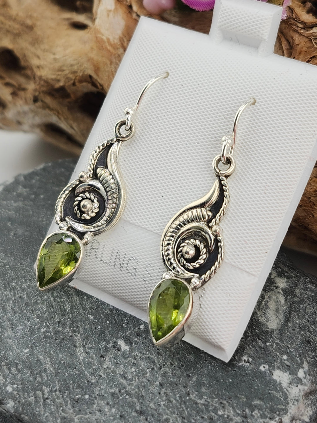 Teardrop Peridot Dangle Earrings