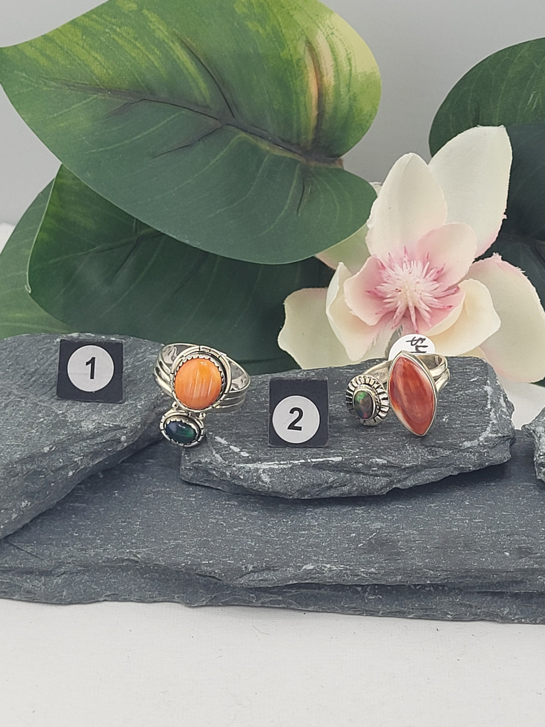 RESERVED FOR: Flower & Moon Crystals - 1/19/2025 - 2 Sterling Silver Items