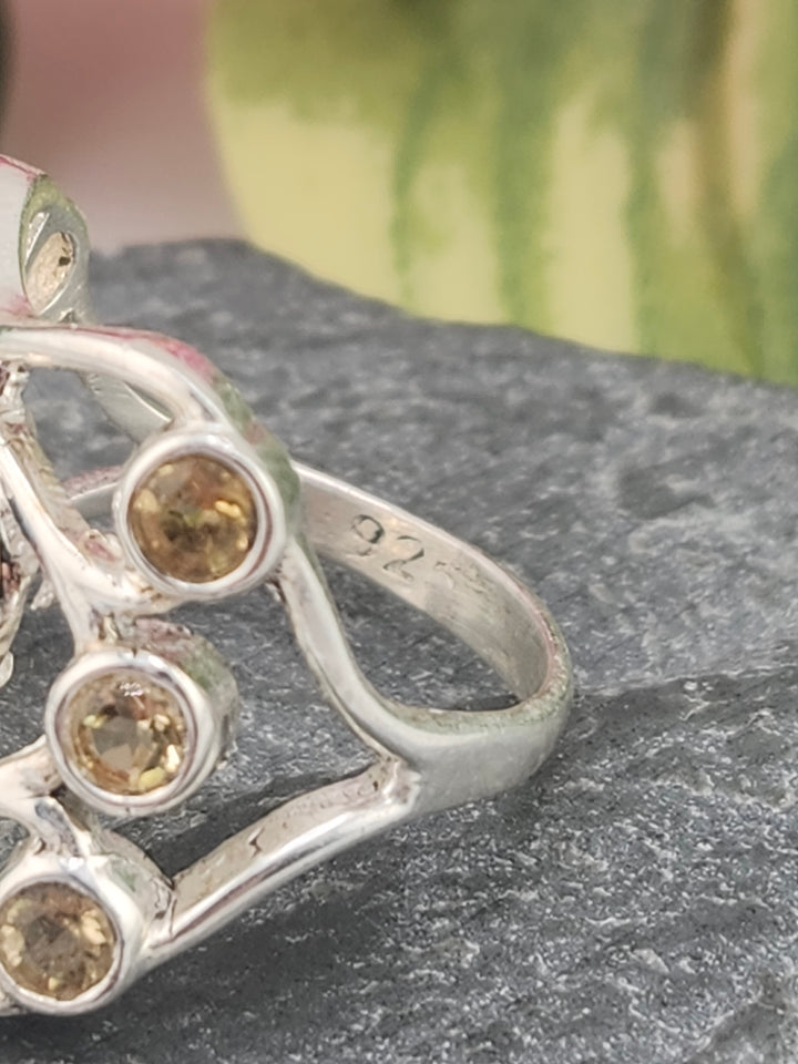 Citrine and 925 Sterling Silver Ring - Size 7
