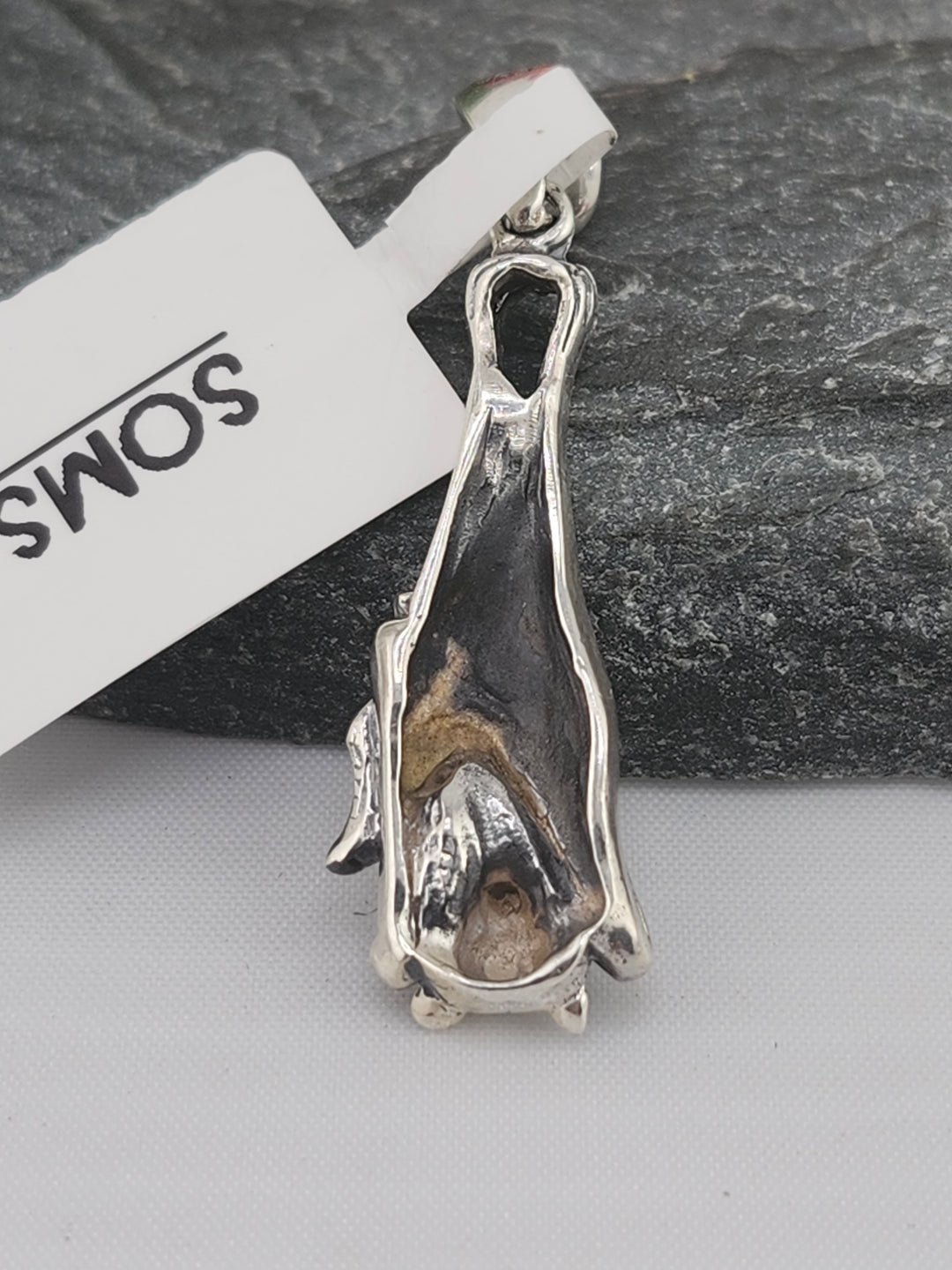 Designer SOMS 925 Sterling Silver Bat Pendant