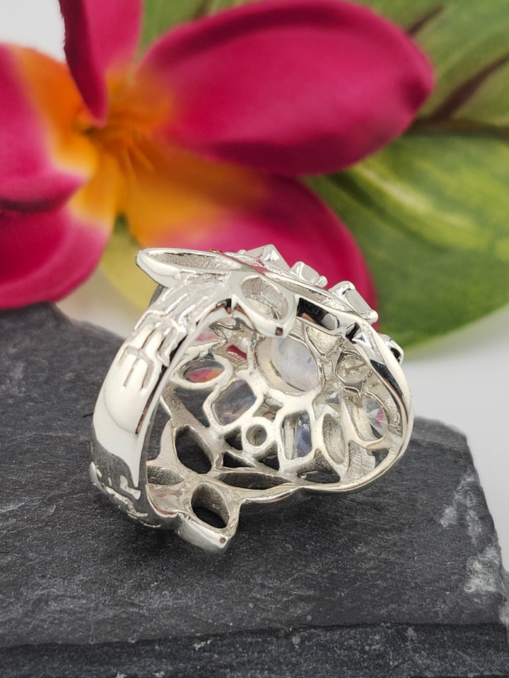 Cluster Moonstone Ring Size 9