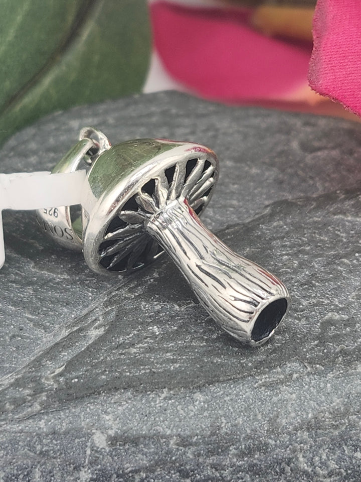 Designer SOMS 925 Sterling Silver Mushroom Pendant
