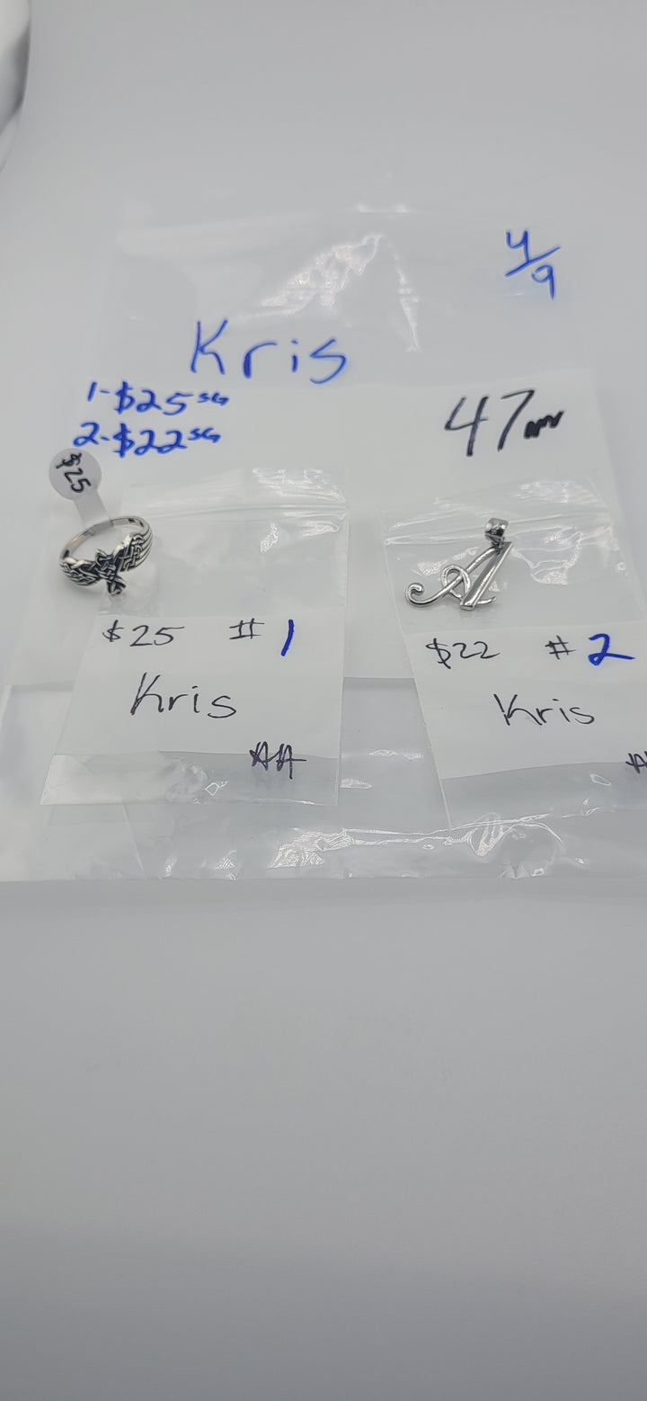 RESERVED FOR: Kris - 4/9/2025 tiktok Live Show - 2 Sterling Silver Items