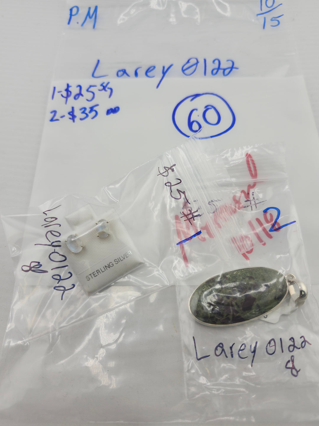 PM SHOW 48HR - RESERVED FOR: Larey0122 - 10/15/2025 FL tiktok Live Show - 2 Sterling Silver Item