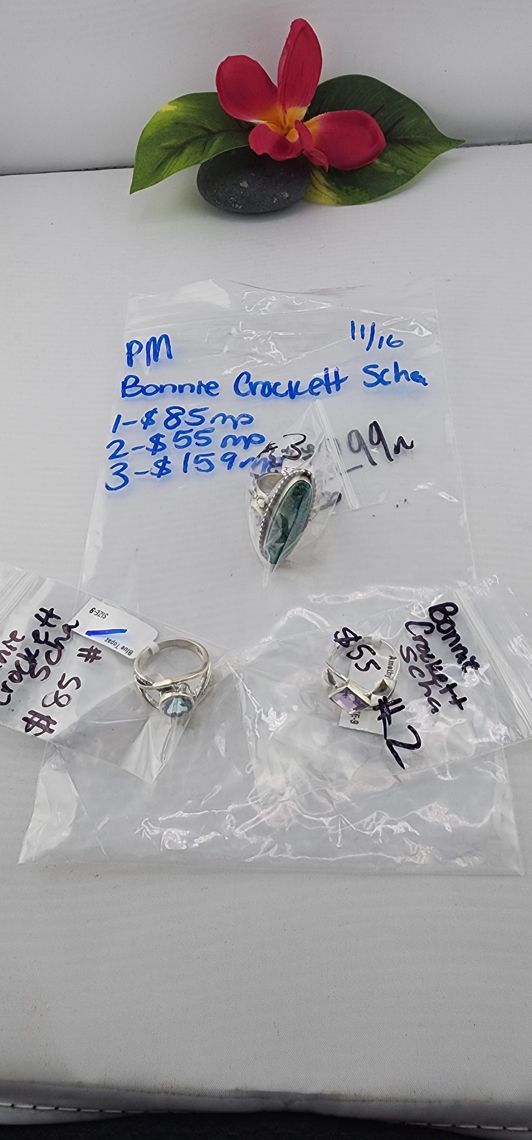 PM SHOW 48HR - RESERVED FOR: Bonnie Crockett Scha - 11/16/2025 tiktok Live Show - 3 Sterling Silver Items