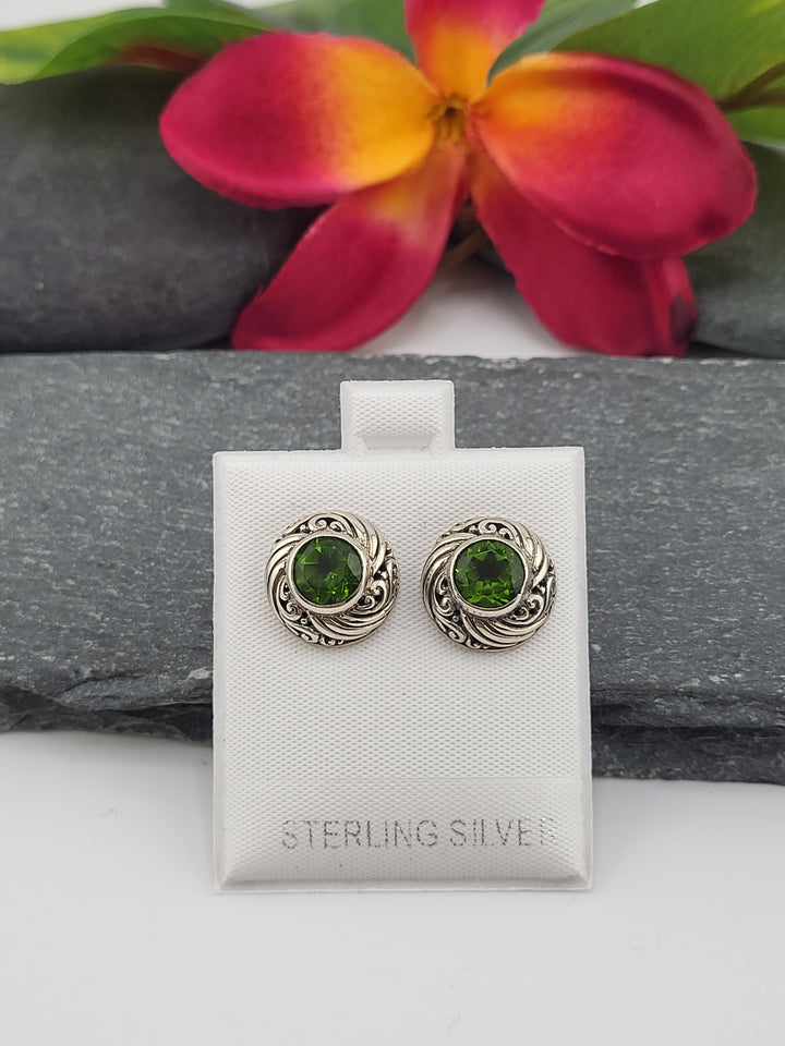 Peridot Post Back Studs