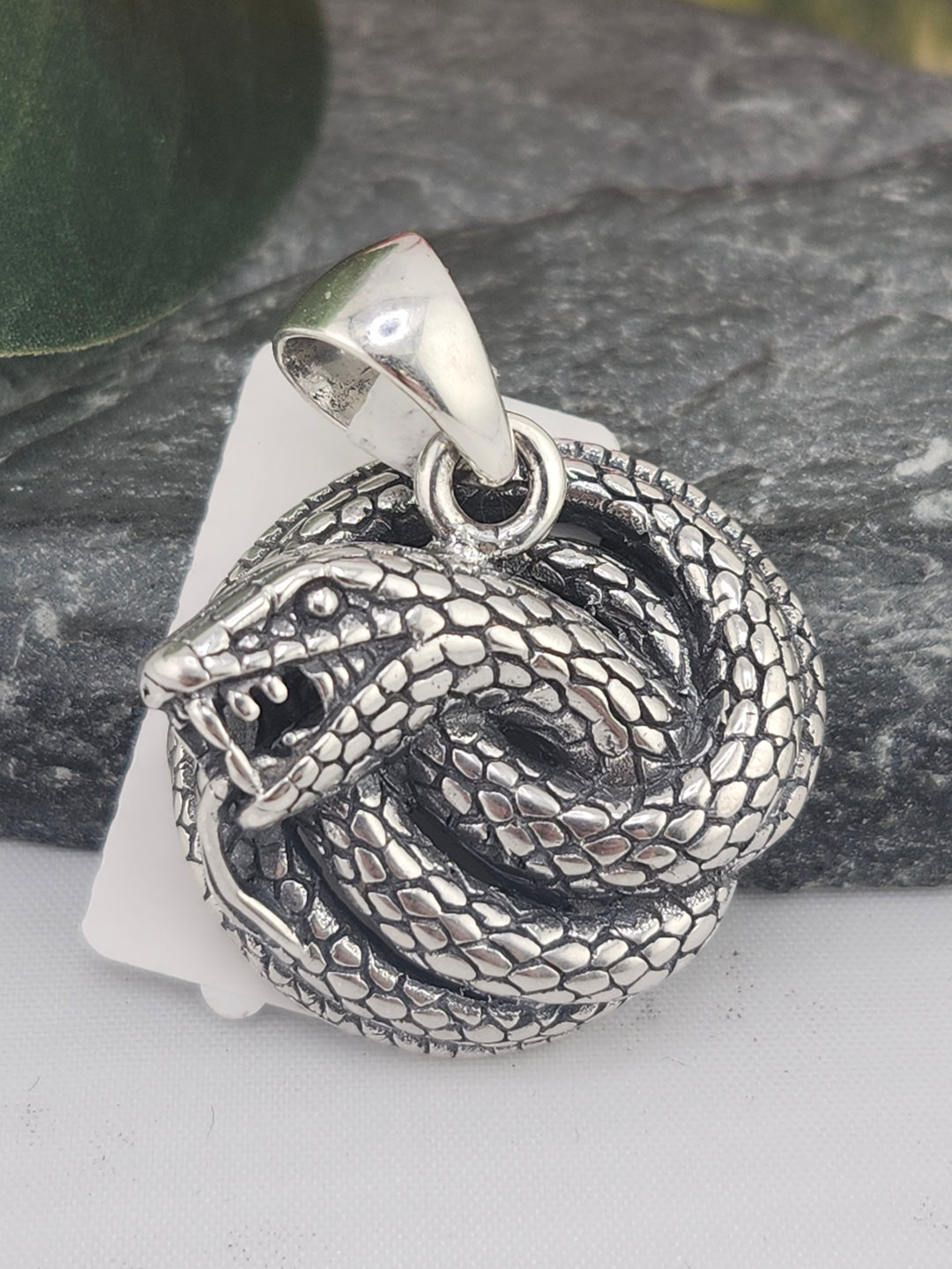Designer SOMS 925 Sterling Silver Snake Pendant