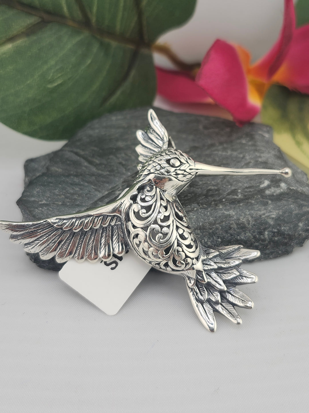 Designer SOMS 925 Sterling Silver Hummingbird Pendant