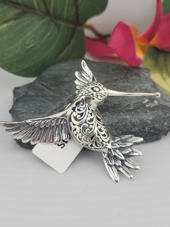 Designer SOMS 925 Sterling Silver Hummingbird Pendant