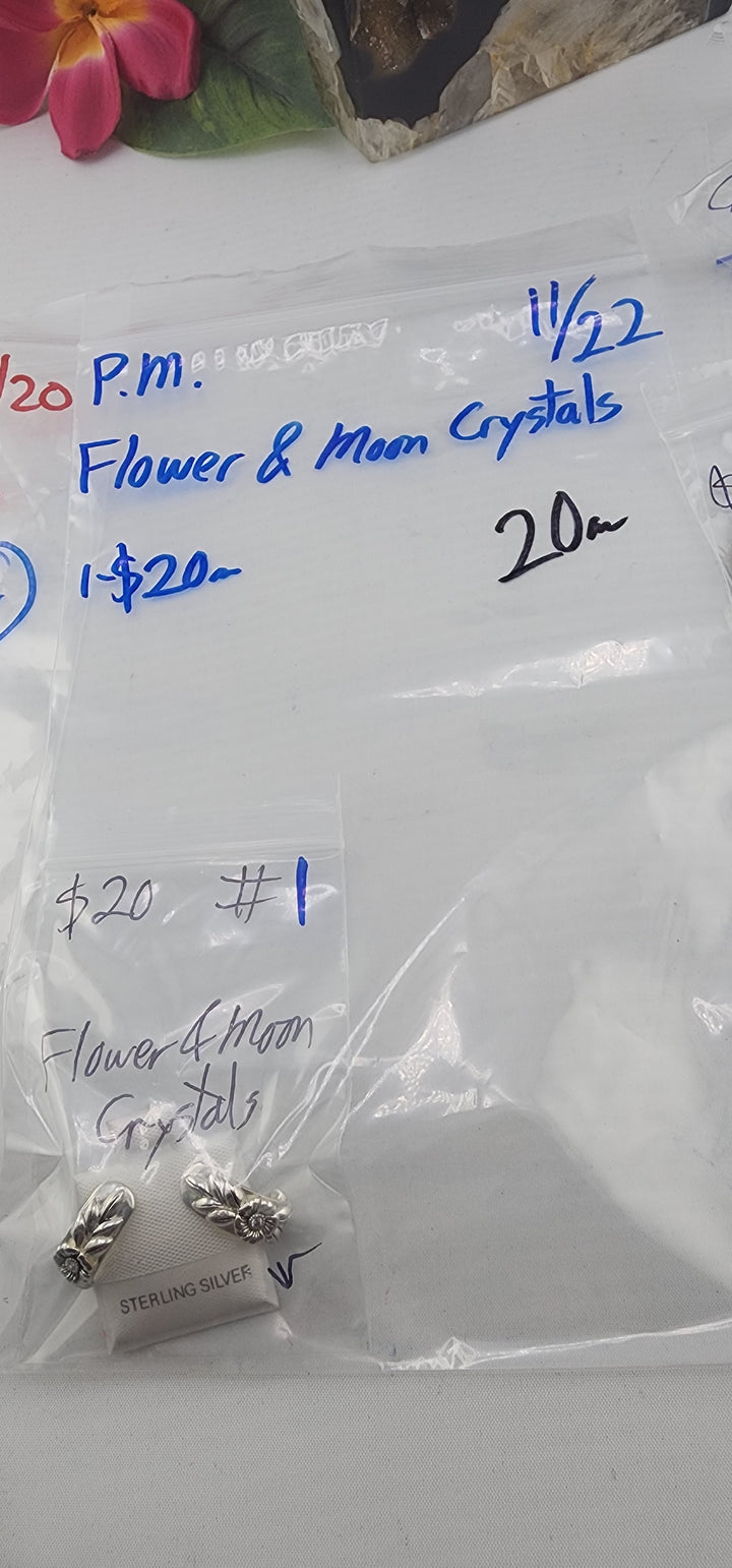 PM SHOW 48HR - RESERVED FOR: Flower & Moon Crystals - 11/22/2025 tiktok Live Show - 1 Sterling Silver Items