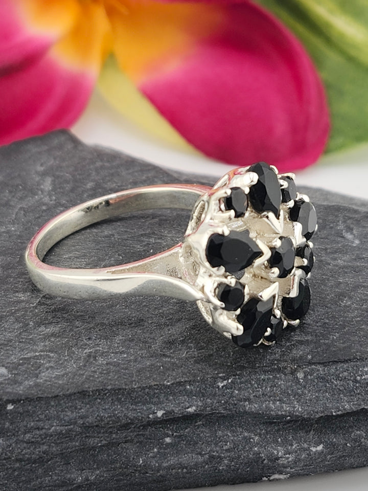 Cluster Black Onyx Ring Size 10