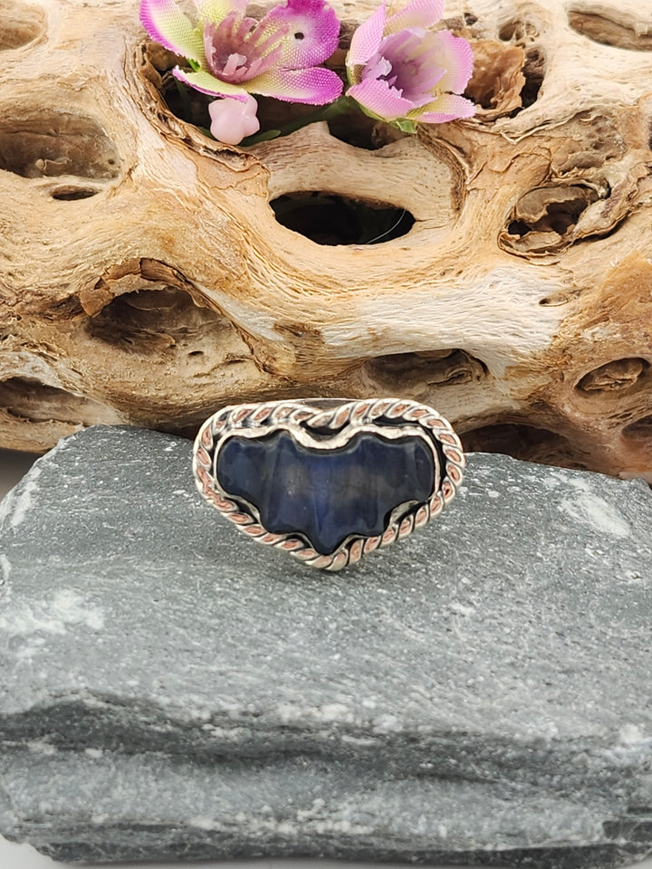 Blue Labradorite Bat Ring Size 11