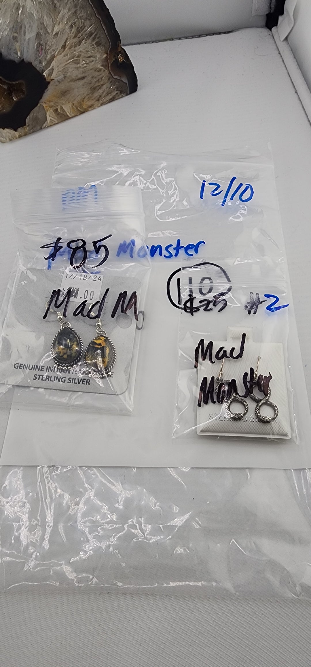 PM SHOW 48HR - RESERVED FOR: MadMonster - 12/10/2025 tiktok Live Show - 2 Sterling Silver Items