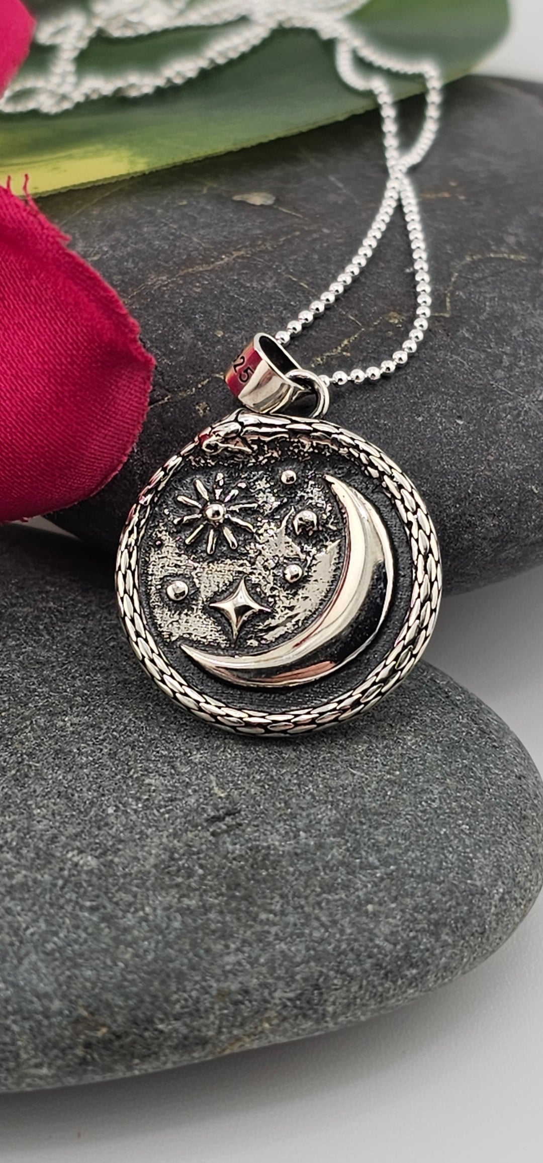 Ouroboros Necklace w/Bead Chain