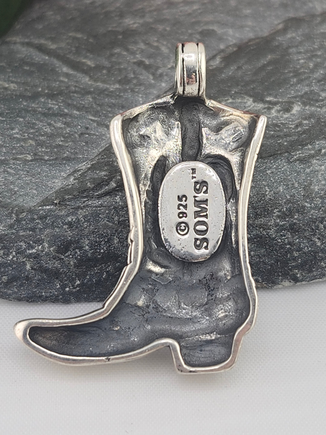 Designer SOMS 925 Sterling Silver Boot Pendant