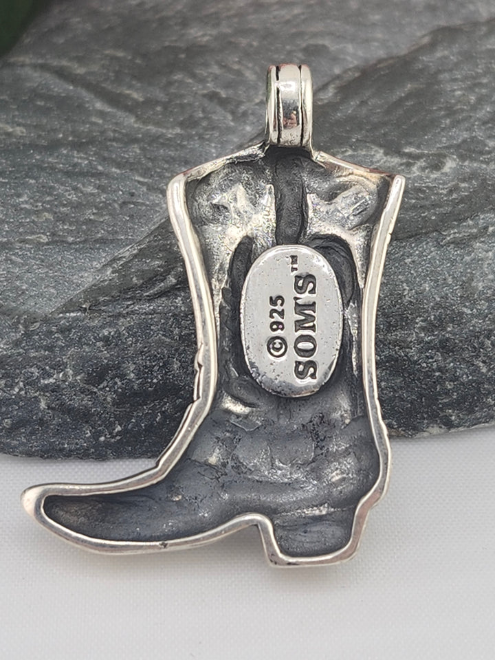 Designer SOMS 925 Sterling Silver Boot Pendant