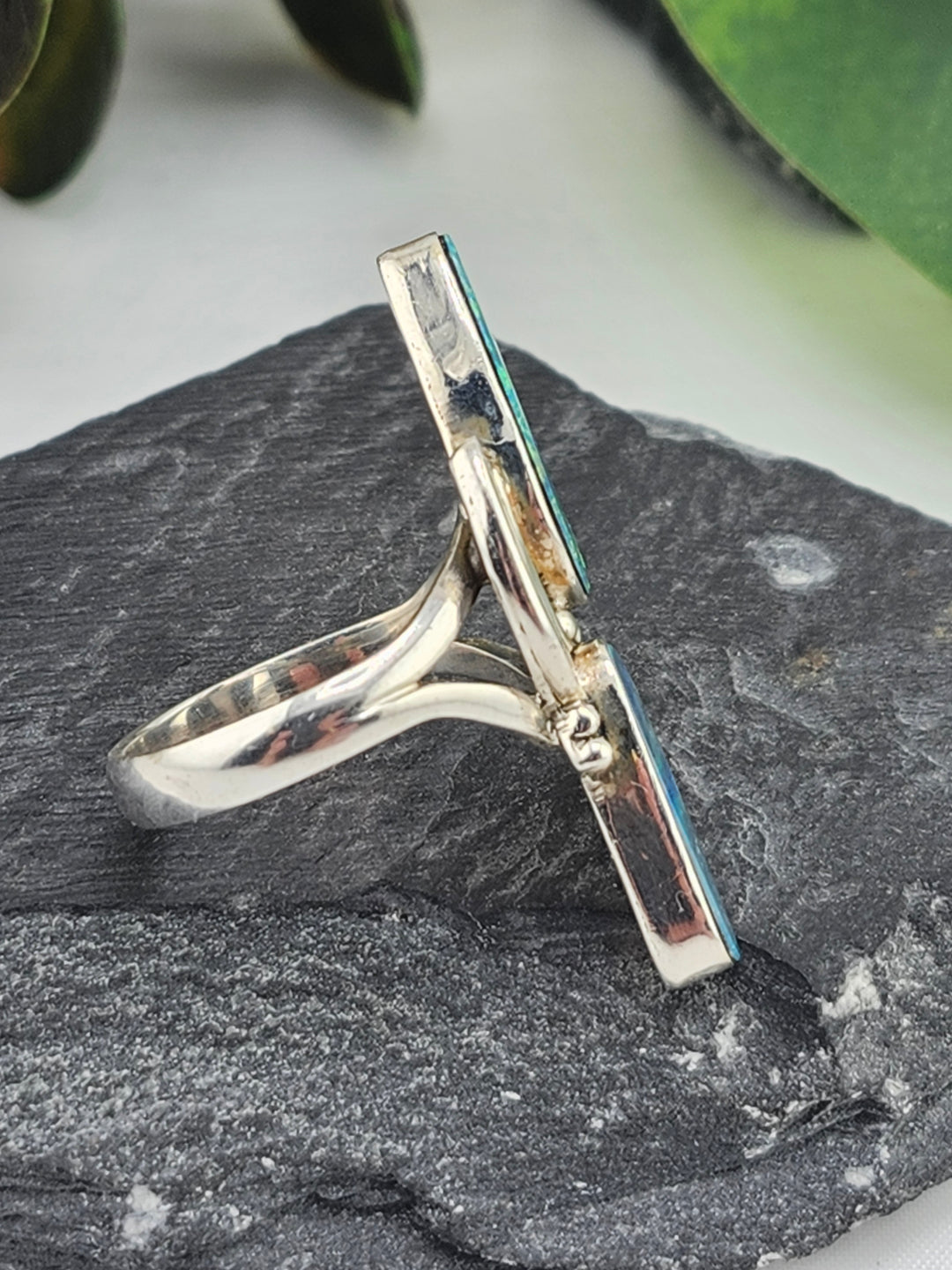 Australian Opal Doublet and 925 Sterling Silver Ring - Size 8