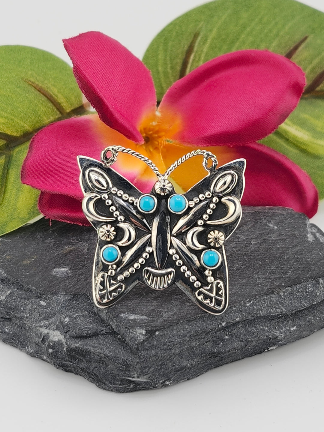 Turquoise Butterfly Ring Size 7