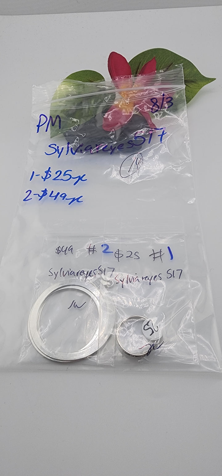 PM SHOW 48HR - RESERVED FOR:   sylviareyes517- 8/3/2025 FL tiktok Live Show -2  Sterling Silver Items